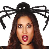 Halloween diadeem - grote spin - one size - zwart   -