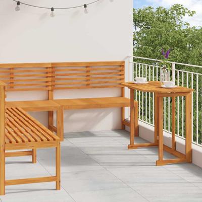 Tuinbankset 4 pcs Bruin Massief acaciahout