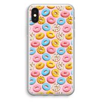 Pink donuts: iPhone XS Transparant Hoesje - thumbnail