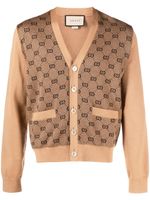 Gucci all-over GG-print cardigan - Tons neutres - thumbnail