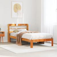 Bedframe zonder matras massief grenenhout wasbruin 75x190 cm