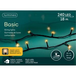 Kerstverlichting - 240 leds - klassiek warm wit -1800 cm - zwart snoer -timer en dimmer