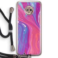 Paarse stroom: Motorola Moto G6 Transparant Hoesje met koord