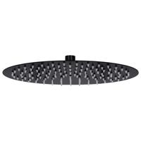 VidaXL Regendouchekop rond 30 cm roestvrij staal zwart VidaXL Regendouchekop rond 30 cm roestvrij staal zwart