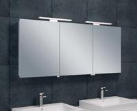 Spiegelkast Bright | 140x60 cm | 3 Deuren | Directe LED verlichting | Aluminium - thumbnail
