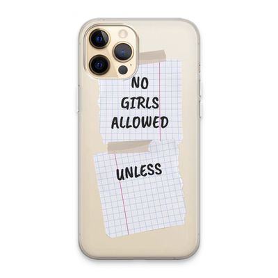 No Girls Allowed Unless: iPhone 13 Pro Max Transparant Hoesje