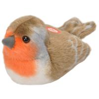 Wild Republic pluche roodborstje knuffel - 14 cm - Vogels - zachte knuffels - met echt geluid - thumbnail