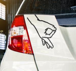 Vingers in cirkel autosticker
