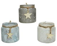 Theelicht glas glitter d10h10 cm a3 - Decoris