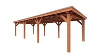 Trendhout Overkapping Siena 1000x415 cm- Plat dak- Onbehandeld lariks Douglas hout- Trendhout