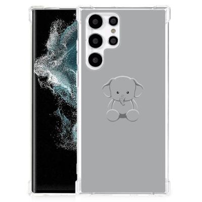 Samsung Galaxy S22 Ultra Stevig | Bumper Hoesje | Grijs Baby Olifant