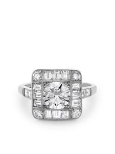 Pragnell Vintage bague Antique A en platine sertie de diamant - Argent