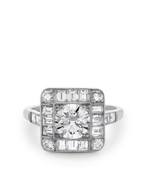Pragnell Vintage bague Antique A en platine sertie de diamant - Argent