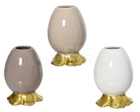 Een-bloemsvaas Keramiek Naturel 9cm Assorti 1st