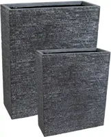 Mcollections Plantenbak Terrasafscheiding Utah - 80 x 30 x 92 cm - Clayfibre - Grafiet
