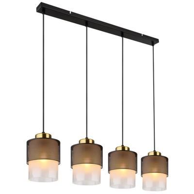 Globo HanglampOlga 4-lichts zwart met gaas - 15709-4H