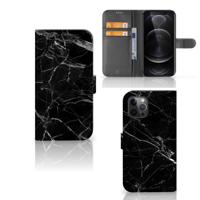 Apple iPhone 12 Pro Max | Bookcase | Marmer Zwart - Origineel Cadeau Vader