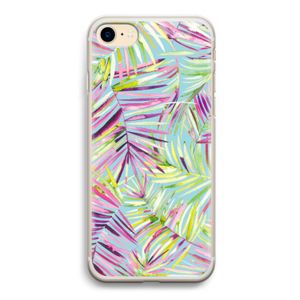 Tropical Palms Blue: iPhone 7 Transparant Hoesje
