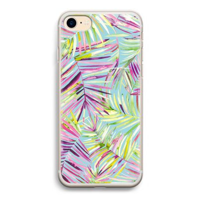 Tropical Palms Blue: iPhone 7 Transparant Hoesje