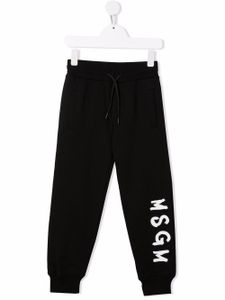 MSGM Kids pantalon de jogging à logo imprimé - Noir