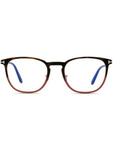 TOM FORD Eyewear lunettes de vue Blue Block à monture carrée - Marron