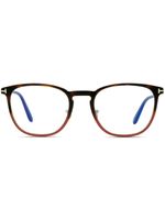 TOM FORD Eyewear lunettes de vue Blue Block à monture carrée - Marron