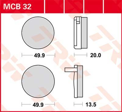TRW Remblokken, en remschoenen voor de moto, MCB32 Allround organisch