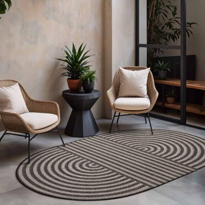 Vloerkleed Woodfield Ovaal - Zwart Wit Xcm - Polypropyleen - Dekbed-Discounter.nl