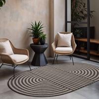 Vloerkleed Woodfield Ovaal - Zwart Wit Xcm - Polypropyleen - Dekbed-Discounter.nl