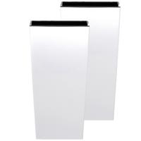 Bloempot/plantenpot Urbi - Set van 4x stuks - wit - kunststof - 24 x 24 x 45 cm - hoog - met binnenp