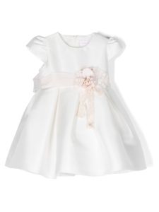 Mimilù robe à fleurs appliquées - Blanc