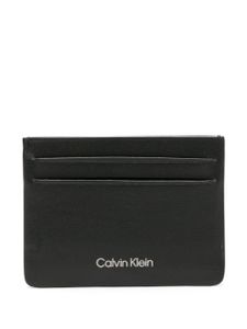 Calvin Klein porte-cartes en cuir à logo imprimé - Noir