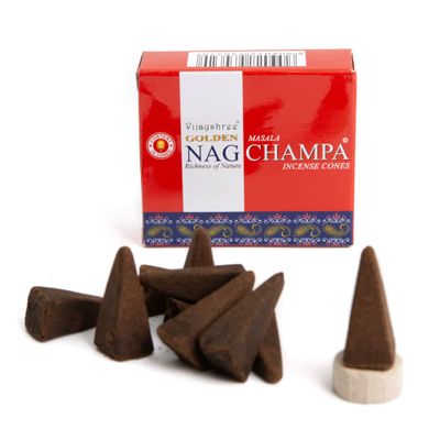 Golden Nag Champa Wierookkegels (1 pakje)
