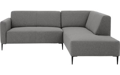 Goossens Bank Key West grijs, stof, 2-zits, modern design met ligelement rechts