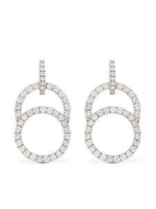 Courbet boucles d'oreilles CELESTE en or blanc recyclé 18ct pavées de diamants créés en laboratoire - Argent