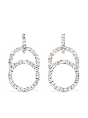 Courbet boucles d'oreilles CELESTE en or blanc recyclé 18ct pavées de diamants créés en laboratoire - Argent