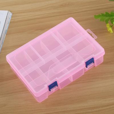 Dubbellaags 8 slots" Plastic sieraden doos organisator opslagcontainer met verstelbare Dividers(Pink)"