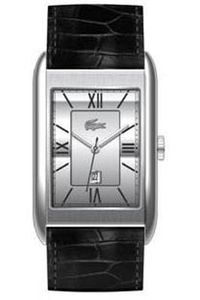 Lacoste horlogeband 2010356 / LC-13-1-14-0044 Leder Zwart 23mm + zwart stiksel