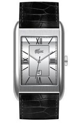 Lacoste horlogeband 2010356 / LC-13-1-14-0044 Leder Zwart 23mm + zwart stiksel