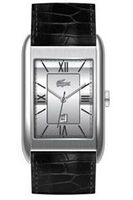 Lacoste horlogeband 2010356 / LC-13-1-14-0044 Leder Zwart 23mm + zwart stiksel