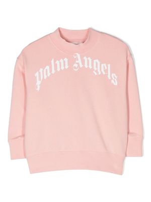 Palm Angels Kids sweat en coton à logo imprimé - Rose