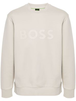 BOSS sweat en coton à logo appliqué - Tons neutres