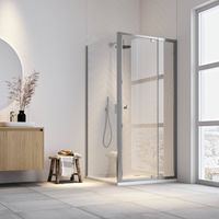 Sealskin Get Wet Hooked draaideur met zijwand 100x100x200cm zilver hoogglans