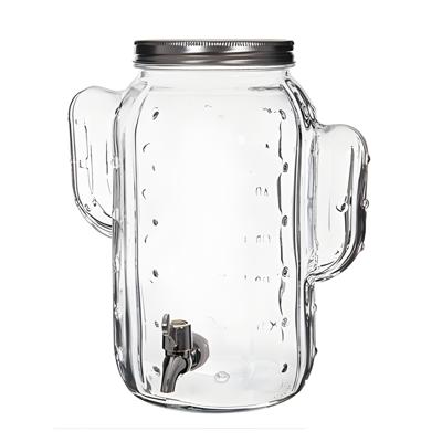 Alessandro Drankdispenser Cactus - 5 liter - glas - limonadetap - 14 x 26 x 30 cm