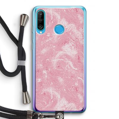 Abstract Painting Pink: Huawei P30 Lite Transparant Hoesje met koord