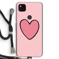 Hartje: Pixel 4a 5G Transparant Hoesje met koord Hartje: Pixel 4a 5G Transparant Hoesje met koord