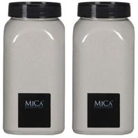 Mica Decorations deco Zand - 2x - 1 kg - cr?me wit - hoby zandkorrels