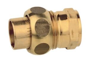 Kirchhoff Schroefkoppeling van rood messing, blank, 18 mm x 1/2"IT, conische afdichting, 1 socket (4340g) - 989248055