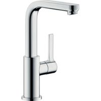 Hansgrohe Metris S wastafelkraan met hoge draaibare uitloop met trekwaste chroom 31159000