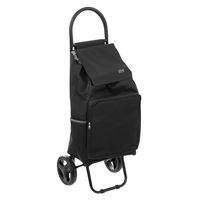Boodschappen trolley tas met wielen - inhoud 36 liter - zwart - 34 x 30 x 95 cm - thumbnail